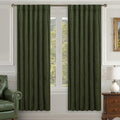 LAMIT Olive Green Velvet Blackout Curtains 78 Inch, Vintage Thermal Insulated Room Darkening Drapes for Living Room Back Tab and Rod Pocket Privacy Window Panels for Bedroom, 2 Panels, 52 x 78 Inch