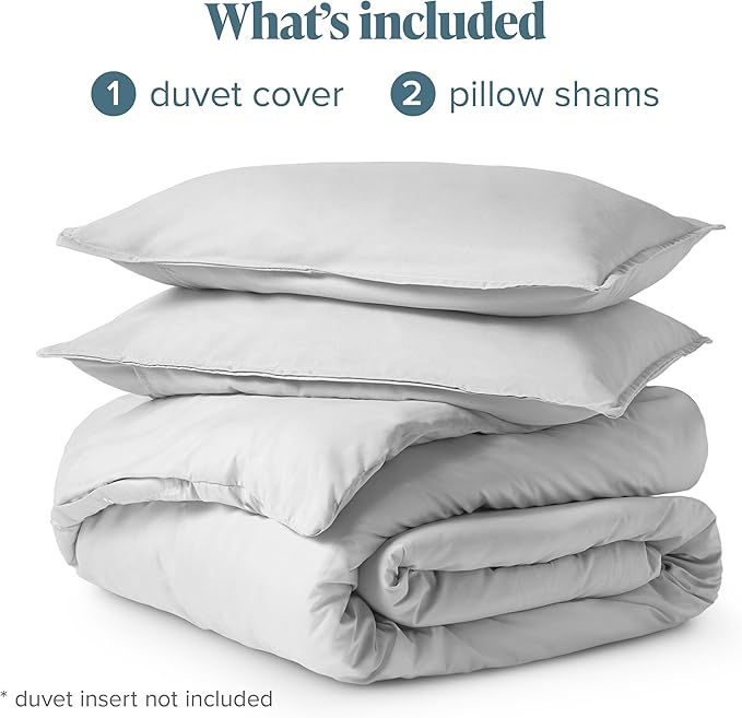 Bare Home Bedding Duvet Cover California King Size - Premium 1800 Super Soft Collection - Lightweight, Cooling - Soft Breathable Bedding Duvet Cover (Cal King, Cloud Grey)