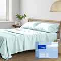 THREAD SPREAD 400 Thread Count King Cotton Sheets - 4 PC King Size Bed Sheet Set Cotton (Sea Foam), Soft, Cooling, Hotel-Quality 16" Deep Pocket Sateen Bedsheet for Hot Sleepers (Fits 18" Mattress)