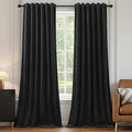 Black Velvet Blackout Curtains Extra Long Room Darkening Drapes Super Soft Elegant Thermal Insulated Soundproof Window Curtains for Bedroom Living Room, Back Tab Rod Pocket, W52 x L102, 2 Panels