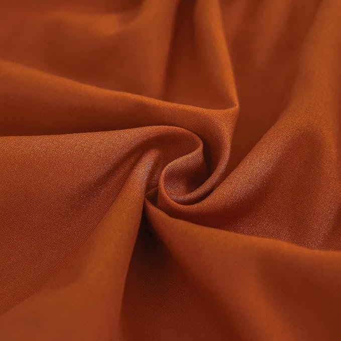 MEILA Wrap Around Bed Skirt Three Fabric Sides Elastic Dust Ruffled 18 Inch Tailored Drop,Easy to Install Fade Resistant-Caramel, Twin/Full