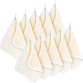 Tatuo 10 Count Exfoliating Wash Cloths for Body and Face Facial Bath Scrub Soft Weave Loofah Towel Exfoliate Bath Towel Remove Dead Skin Wash Cloth for Women Man (White Edge)