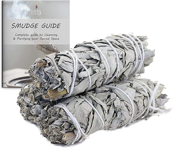 SOUL STICKS 4 Inch 3 Pack Organic White Sage Smudge Smudging Sticks | Bulk Quantities for Home Cleansing, Good Energy Meditation & Smudging Rituals | Sustainably Sourced California White Sage Bundle