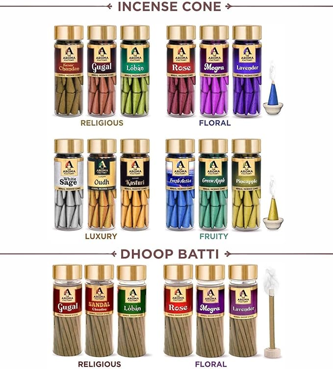 The Aroma Factory Organic Incense Sticks PaloSanto (Herbal Agarbatti for Smudging, Cleansing) 0% Charcoal, 0% Sulphates, 1 x 100g Bottle