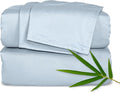 Pure Bamboo King Sheets, Genuine 100% Organic Viscose Derived from Bamboo Bed Sheet Set, Luxuriously Soft & Cooling, Double Stitching, 2 Year Quality Promise (King, Glacier)