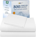 California Design Den Luxury Twin Sheets Set - Buttery Soft 800 Thread Count, 100% Cotton Sheets Sateen, Deep Pockets, Durable Bedding Set - White