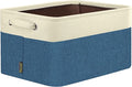 BALEINE 1 Pack Fabric Storage Bins for Shelves, Linen Storage Baskets for Organizing, Decorative Closet Bins for Clothes, Home (Navy Blue, 12"x8"x8")