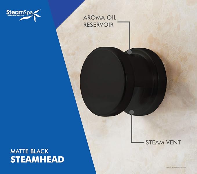 STEAMSPA 4.5kW Steam Sauna Generator Sentry Series 240V Steam Generator with Touch Screen, Steamhead, Built-in Steam Shower Auto Drain, ACU Quickstart Steam Bath Generator (Black)