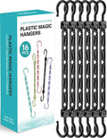 Space Saving Hangers for 96 Clothes, Reinforced Collapsible Hangers with 360° Swivel Hook, Hanger Hooks Space Saver for Closet Organizers and Storage, Dorm Room Essentials, Fully Assembled, Black