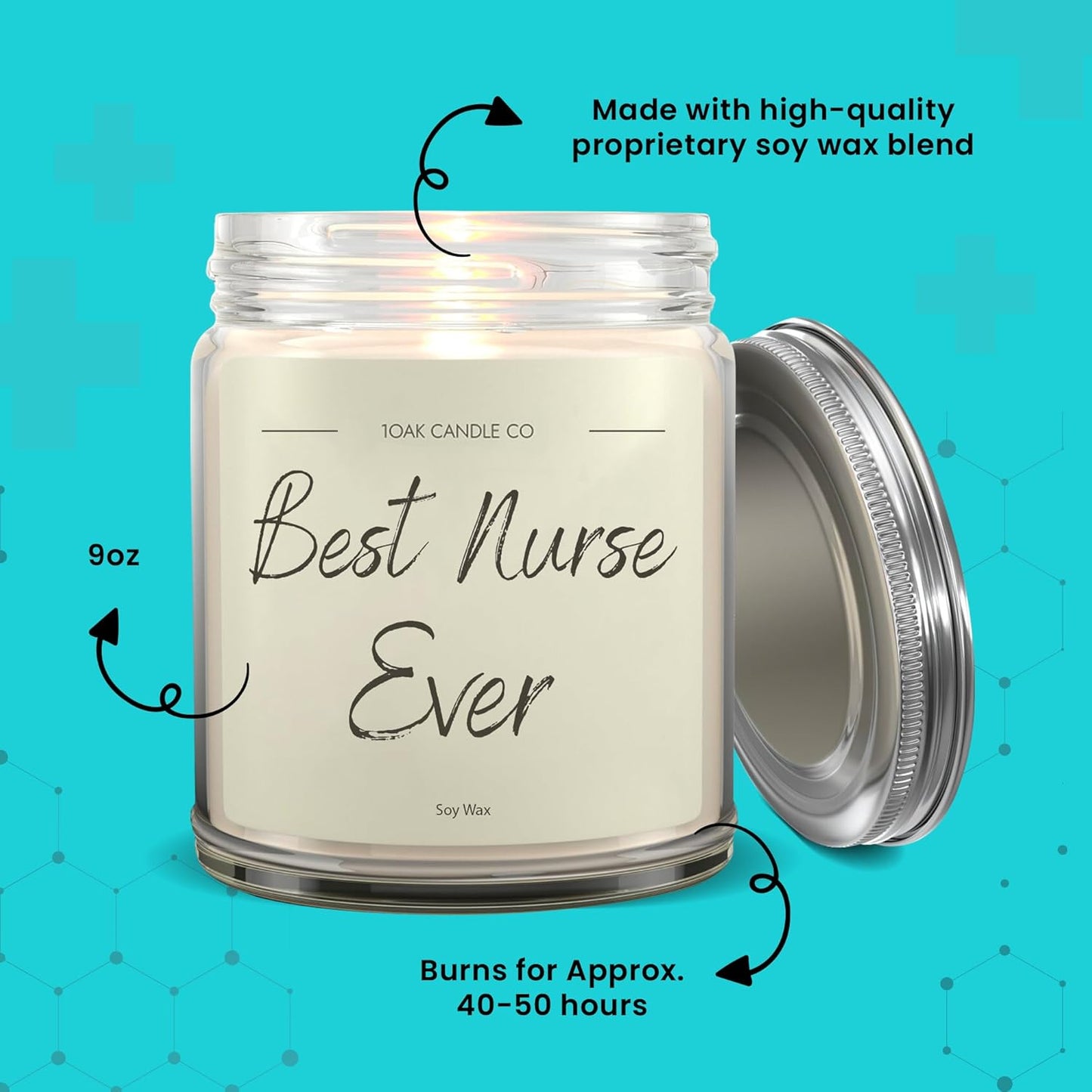 1OAK Vanilla Scented Nurse Candle - Best Nurse Gifts for Women, Men - RN Graduation Gift