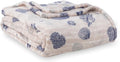 Berkshire Blanket-Classic Heavyweight Soft Printed VelvetLoft® Plush Warm Blanket, Twin Size Soft Fuzzy Blanket for Couch Sofa Bed, Classic Shells Navy, 60in x 90in