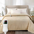 Electric Heated Blanket Full Size, Faux Fur Heat Blanket, Super Soft Cozy Heating Blanket with 9 Heating Levels & 1-9 Hours Auto Off, Fast Heat & Overheat Protection, 72" x 84", Beige