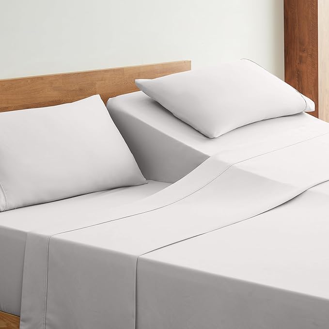 UGG Split King Sheet Set 5-Piece Luxury Cooling Sheets Deep Pockets Premium Bedding with 2 Shams Machine Washable, Adjustable Bed, Split King, Stone Grey (Hedi)