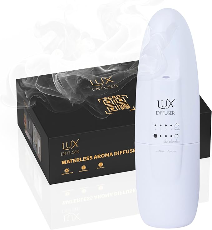 Lux Diffuser – Plug-in Waterless Essential Oil Diffuser, Nanotechnology, Silent Wall Scent Machine for Home & Office, Up to 500 Sq. Ft Coverage (Diffuser Without Scent)