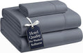 Casa Platino Charcoal 3Pc Brushed Microfiber Twin XL Bed Linen Set - Pre-Washed Ultra Soft, Breathable, Deep Pockets - Hypoallergenic