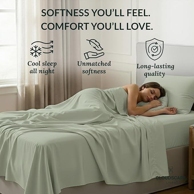 Egyptian Cotton Twin Size Sheets Set, Mineral