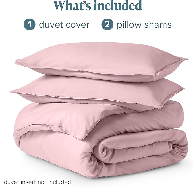 Bare Home Bedding Duvet Cover King Size - Premium 1800 Super Soft Collection - Lightweight, Cooling - Soft Breathable Bedding Duvet Cover (King, Dusty Pink)