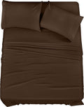 Utopia Bedding Queen Sheet Set – 4 Piece Bed Sheets for Queen Size Bed, Soft and Breathable Microfiber, Includes 1 Fitted Sheet, 1 Flat Sheet and 2 Pillowcases (Brown)
