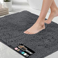 GORILLA GRIP Bath Rug Mat 30x20, Soft Absorbent Chenille, Quick Dry Microfiber Mats, Rubber Backing Washable Shower Floor Rugs, Bathmat Runner, US Designed Bathroom Home Decor Accessories Charcoal