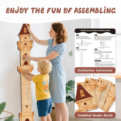 Personalized Name Growth Chart, Castle Height Chart, Customized Name Measuring Board for Kids Height, Kids Growth Measurement Decorative Wall Sticker, Nursery Growth Chart Ruler