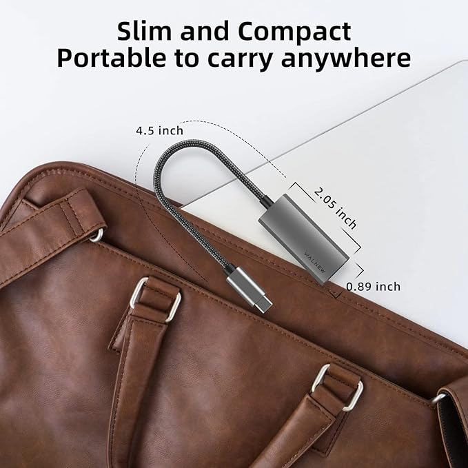 USB-C to Ethernet Adapter, WALNEW USBC to RJ45 Lan Adapter, Gigabit Cat Network Cable Converter to Type C Thunderbolt 3 for Mac,MacBook Pro/Air,iPad 10th,Dell XPS,Chromebook,Surface,Samsung Galaxy Tab