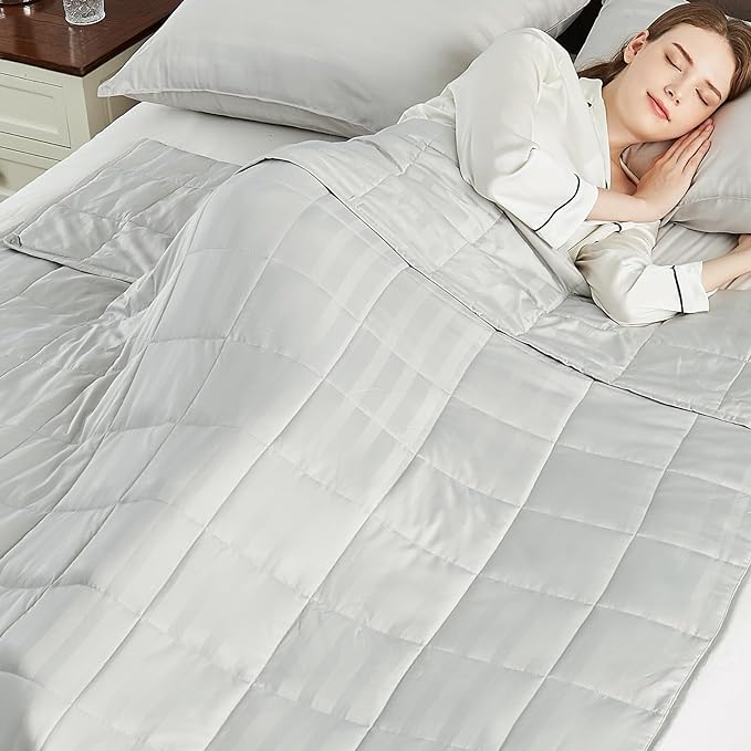 Weighted Blanket Kids (40"x60" 10lbs),Ultra Soft and Cozy Cooling Weighted Blanket Kids,Heavy Blanket with Machine Washable Soft Blanket, Light Grey