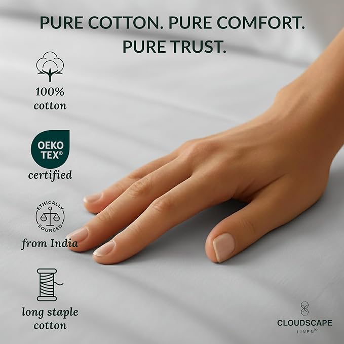 Egyptian Cotton Twin XL Size Sheets Set, 4 Silver