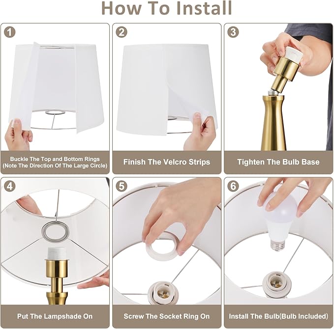 Seealle Modern Table Lamps Set of 2 - Touch Bedside Lamp for Nightstand with Dual USB C+A,3-Way Dimmable Coppery Nightstand Lamps for Living Room Bedroom End Table with White Shade(Bulb Included)