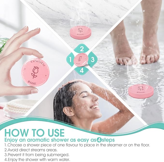 60 Pack Shower Steamers, Shower Bath Bombs with Natural Fragrance - Holiday Presents – Self-Care Presents for Women and Men, Relaxation Birthday Presents