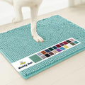 Muddy Mat® Shown on TV–Super Absorbent Microfiber Dog Door Mat for Muddy Paws, Non-Slip Washable Pet Rug, Quick Dry Chenille Entryway Carpet, Machine Washable Indoor Outdoor mat–Seafoam Green 28"x18"