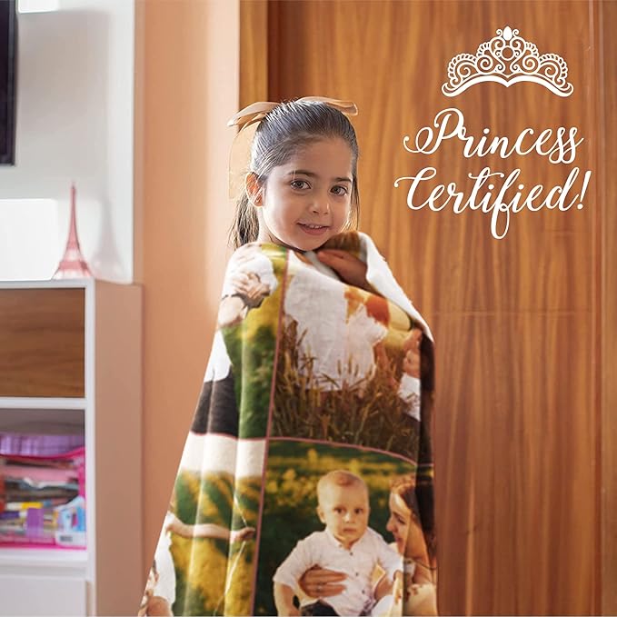 Ships Next Day, Custom Blanket with Picture - Printed in USA, Personalized Photo Blanket (Fleece - 30x40)