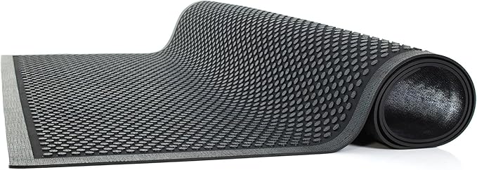 Guardian Easy Step Scraper 3X10 (33in x 115in) Indoor/Outdoor, Heavy-Duty, Solid Rubber Floor Mat,Black