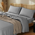 LBRO2M 100% Cotton Sheets Set Deep Pocket 24", 1000 Thread Count King Size 4 Piece Bed Sheet Sets Soft Comfortable Bedding All Season (King, Gray)