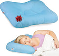 Core Products Tri-Core Cervical Support Pillow – Firm Orthopedic Neck Pillow for Pain Relief, Great Gift for Back and Side Sleepers – Ergonomic Contour Pillow – Assembled in USA, Full Size, Blue