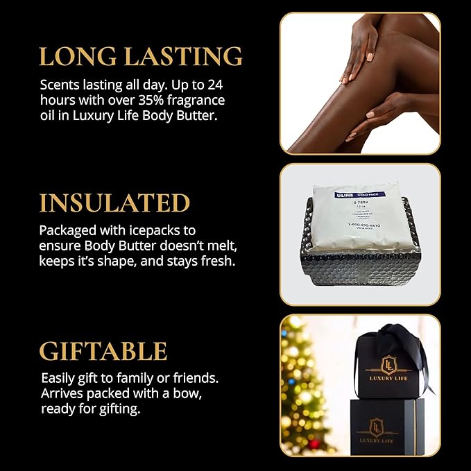 LUXURY LIFE BUTTER - Irresistibly Scented Body Butter with Hyaluronic Acid for Ultimate Moisture. Luxurious Natural Fragrance. Hydrates for a Non-Greasy Glamorous Glow, Fresh Attraction, 5 oz.