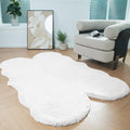 Latepis White Faux Fur Rugs for Bedroom, Area Rugs 4x6 Washable Fluffy Rug for Living Room, Alfombras para Habitacion Luxury Super Soft Fuzzy Carpet Furry Rug for Room Decor, Accent