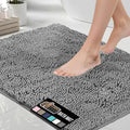 GORILLA GRIP Bath Rug Mat 36x24, Thick Soft Absorbent Chenille, Quick Dry Microfiber Mats, Rubber Backing Washable Shower Floor Rugs, Bathmat Runner, US Designed Bathroom Home Decor Accessories Grey