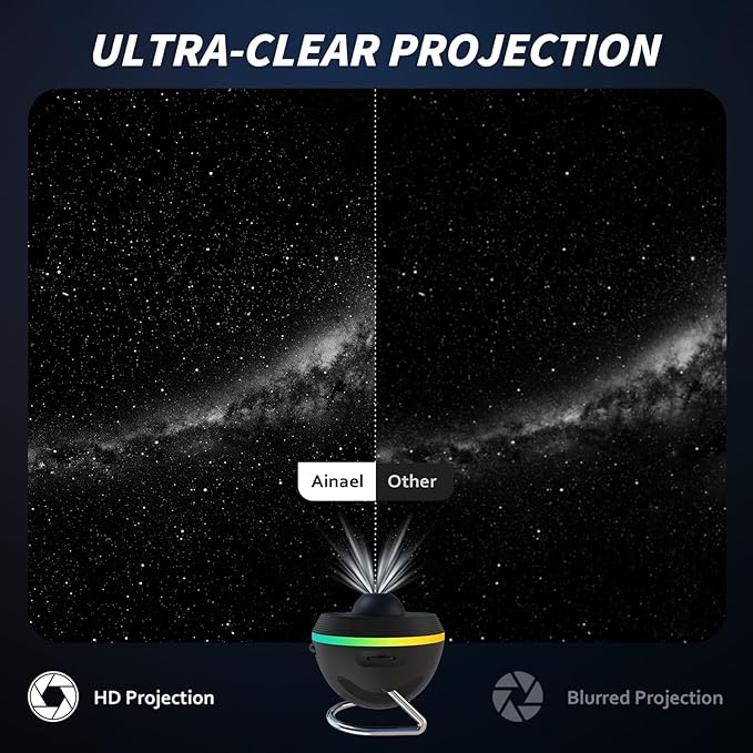 Galaxy Projector, Star Projectors Home Planetarium Space Ceiling Starry Sky Night Light with Light Strip, Meteor and Galaxy Projector & 2 Films Set for Kid Adult