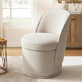 Swivel Accent Chair, 360° Swivel Chair with Hidden Storage, Vanity Chairs, Modern Small Barrel Swivel Armchair for Living Room/Bedroom, Beige