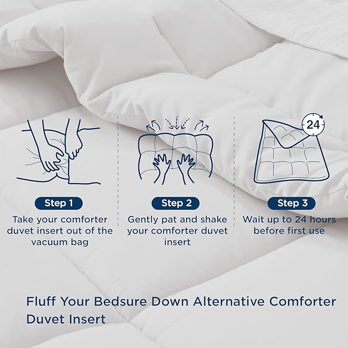 Bedsure Comforter Duvet Insert - Quilted Comforters Oversized King Size, All Season Duvet, GentleSoft Down Alternative Bedding, with 8 Tabs, Gifts for Women, Light Purple, Oversized King 116x98 Inche