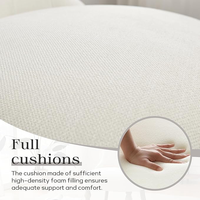 Living Room Chairs, Armless Accent Chair, Comfy Tufted Bedroom Chair, Upholstered Chair with Wooden Legs for Reading Room, Reception, Apartments and Dormitories (Beige)