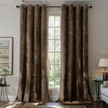 SMILETIME Chocolate Crushed Velvet Curtains 52x108 inch Luxurious Thermal Insulated Soundproof Drapes for Living Room Bedroom Office Soft and Durable Light-Filtering Window Treatments, 2 Panels