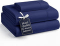 Casa Platino Twin XL Pre Washed Twin XL Sheet Set - Ultra Soft & Breathable Bed Sheets, Brushed Microfiber, Fade Resistant, Twin XL Size Bed Sheet Set with Deep Pockets - Navy Blue