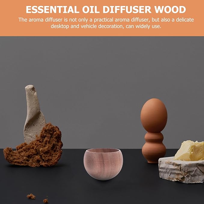 GANAZONO Essential Oil Diffuser Wood Aromatherapy Stand Small Walnut Scented Diffuser for Home and Office Aroma Diffusing Decoration