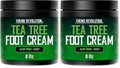 Viking Revolution Tea Tree Foot Cream for Dry Cracked Heels - Foot Balm For Cracked Feet - Dry Feet Repairing Cream with Aloe Vera and Mint (8oz) (Pack of 2)