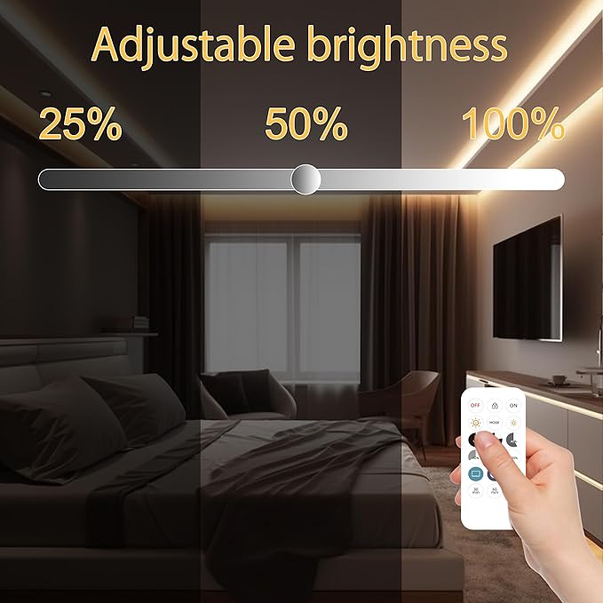 COB LED Strip Lights with Remote, 24V 9.84ft Warm White Dimmable LED Light Strips, High Bright 3000K LED Lights with Power Supply for Room, Kitchen, DIY Home Decoration