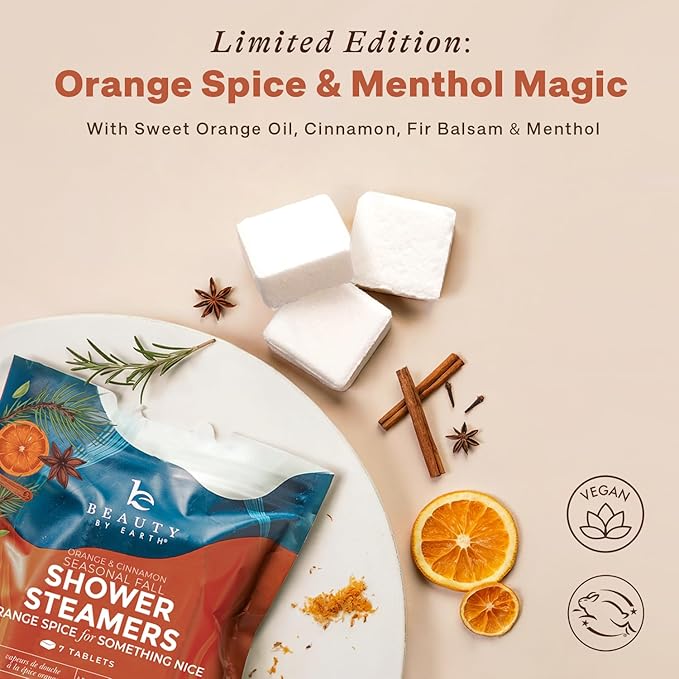 Shower Steamers Aromatherapy - USA Made with Orange & Fir Essential Oil, Boo Basket Stuffer, Fall Relaxation Gifts for Women & Men, Self Care Spa Day Essentials, Large Shower Tablets