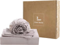 Linen World Queen Size 400TC Cooling Bed Sheet Set - 100% Organically Grown Viscose Sheets, Silky Soft & Breathable, Deep Pocket Fits Up to 16", 4-Piece Sheets with Pillowcases, Mauve