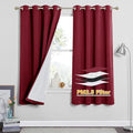 RYB HOME Soundproof & Dust Particle Filtering Curtains 100% Blackout Thermal Insulated Window Treatment Air Filter Drapes for Bedroom Living Room Kids Nursery, Burgundy Red, W52 x L63 inch, 2 Panels