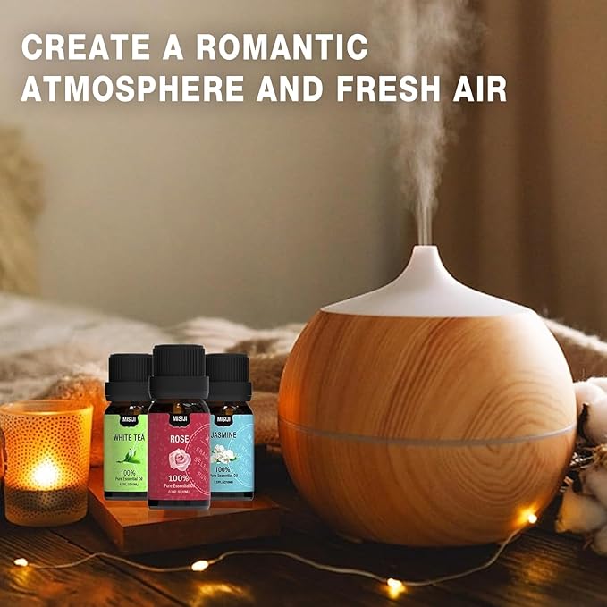 Essential Oils Set- Essential Oils for Diffuser for Home,Diffuser Oils Scents for Aromatherapy,Laundry,Candle&Soap Making,Humidifiers 6 X 10 ML